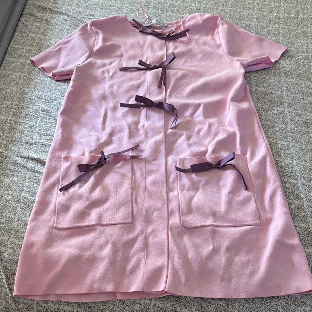 Zara Pink Mini Dress with Purple Accents